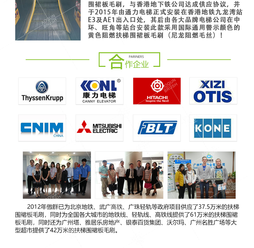 扶梯圍裙板毛刷